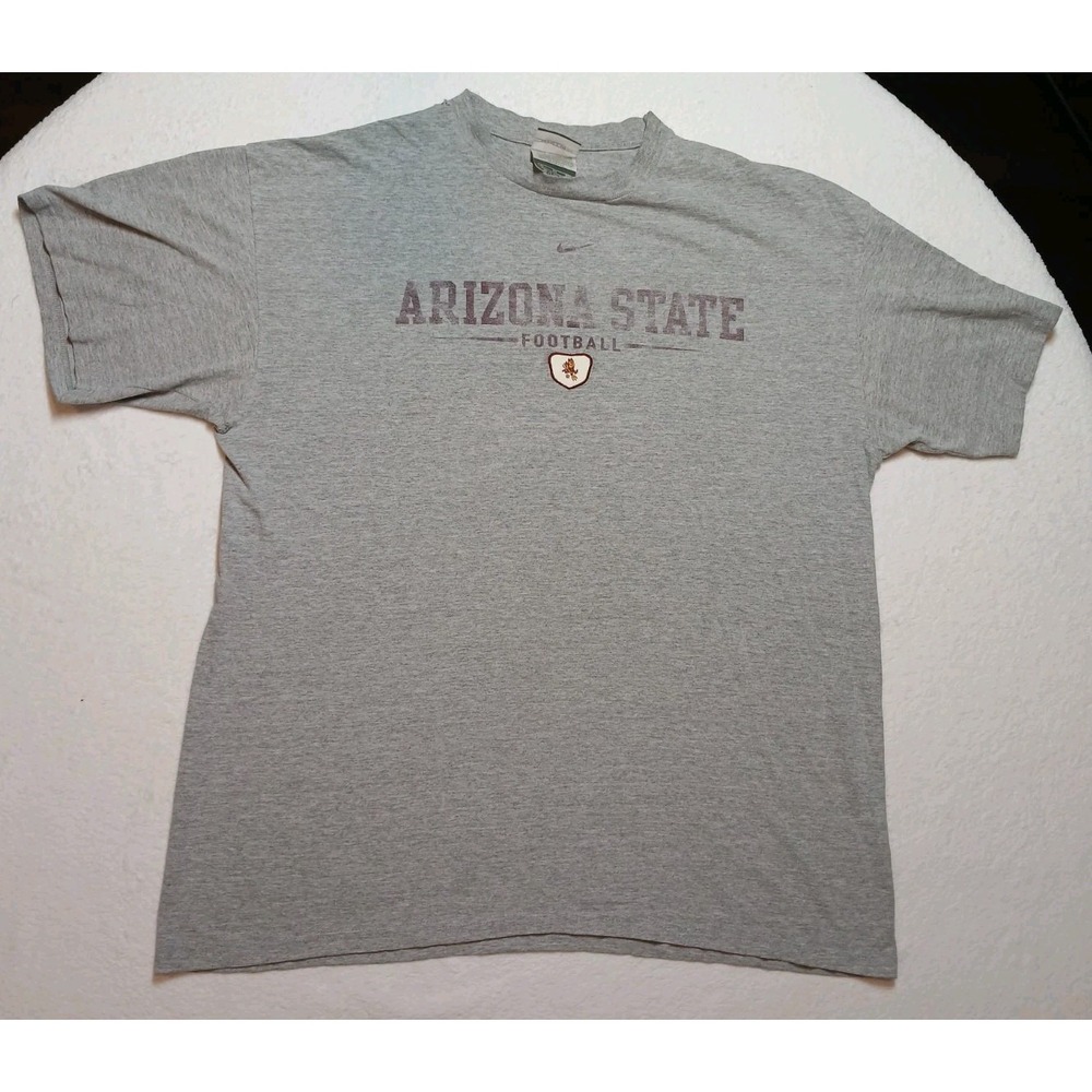 VTG 90s Nike Arizona State Sun Devils Football T Shirt Gray Mens XL Red Tag ASU